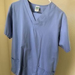 Unisex Blue Medical Scrub Top