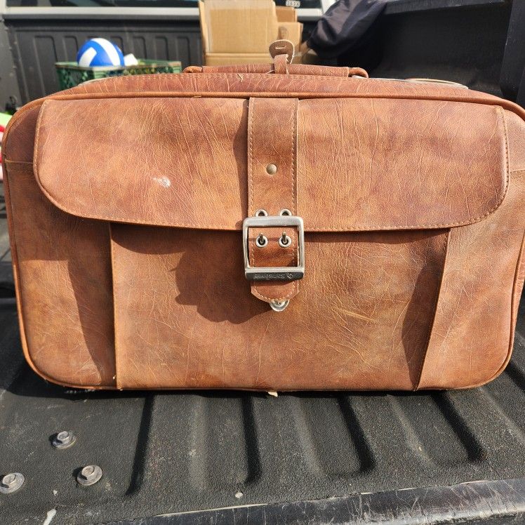 Vintage Leather Samsonite Sonora Medium Luggage BROWN Suitcase