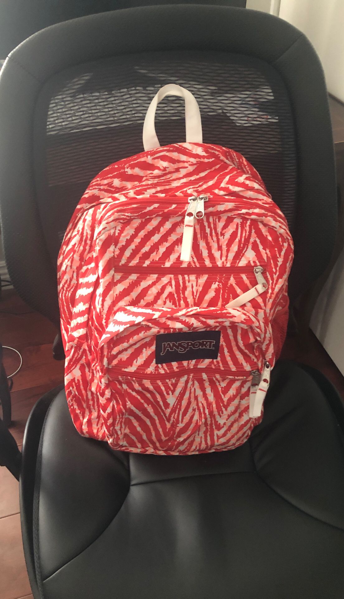 JANSPORT red/White multi pocket backpack school/Regular backpack