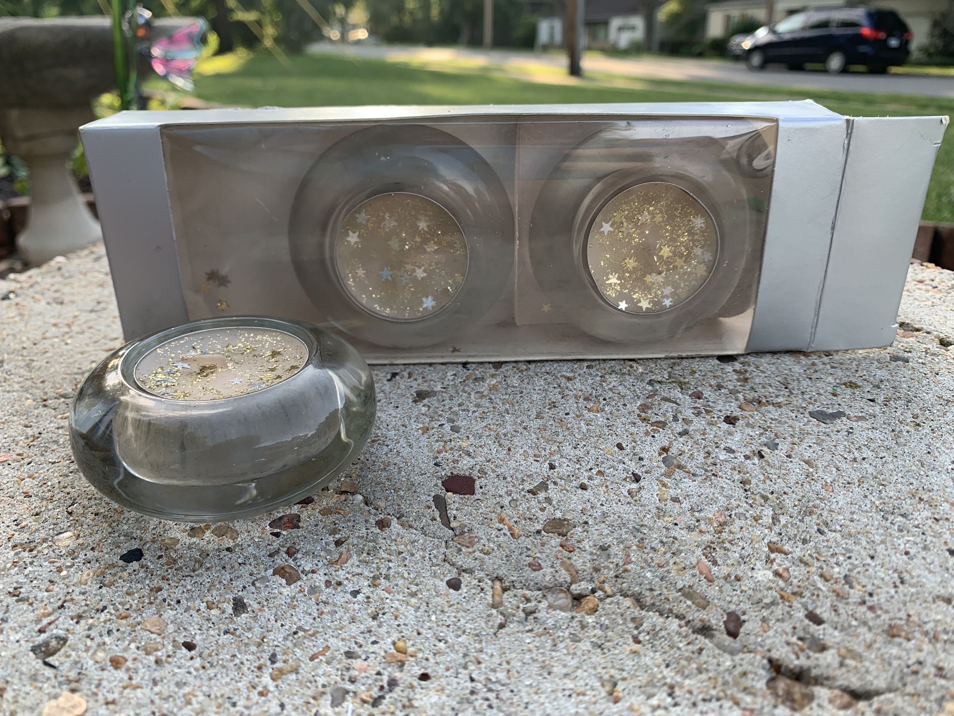 3 Clear Crystal Glass Votive Pier 1 Imports Tea Light Candle Holders