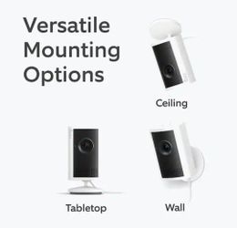 $50 Indoor Cam Plus - Plug-In Retinal 2K Security Camera, 4x Enhanced Zoom, Low-Light Sight Color Night Vision, White