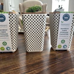 3 Set Of Bamboo Storage 