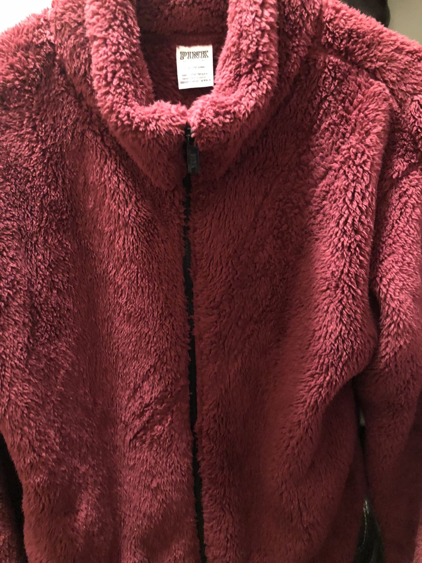 Victoria Secret Pink Teddy Sherpa Zip Up Jacket 