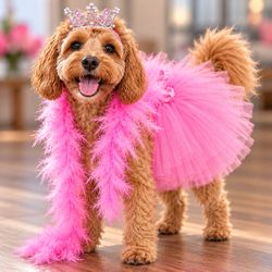 Pink Dog Princess Costume Set