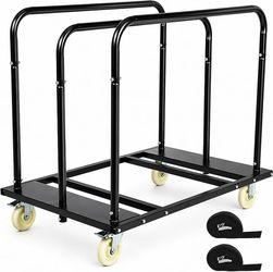 Folding Table Cart, 1800 LBS Heavy Duty Table Dolly with 5" PU Swivel Wheels, Reinforced Drywall Trolley and Panel Cart for 10 Folding Tables, Chairs,