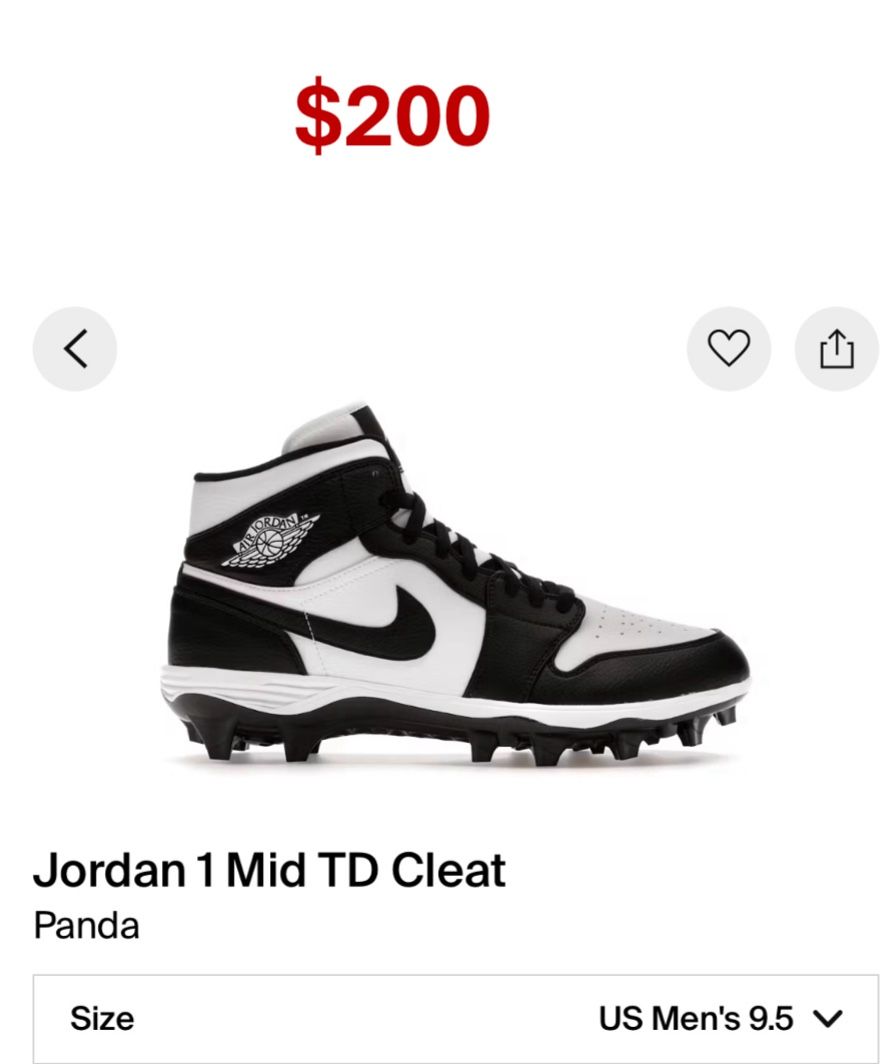 Jordan 1 Panda TD cleats