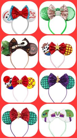 Moana, Toy Story Jessie/Woody/Forky/Buzz Lightyear, Little Mermaid or Baby Yoda Ears