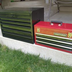Pair Of Toolboxes Husky Craftsman W Drawers