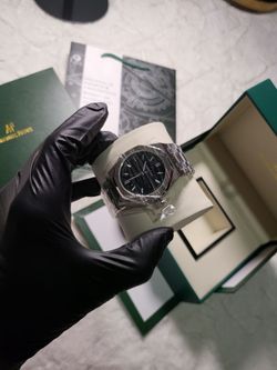 AP Royal Oak Black Dial Steel Watch