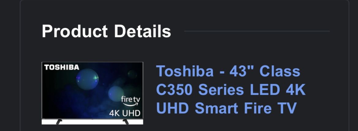 Toshiba - 43" Class C350 Series LED 4K UHD Smart Fire TV