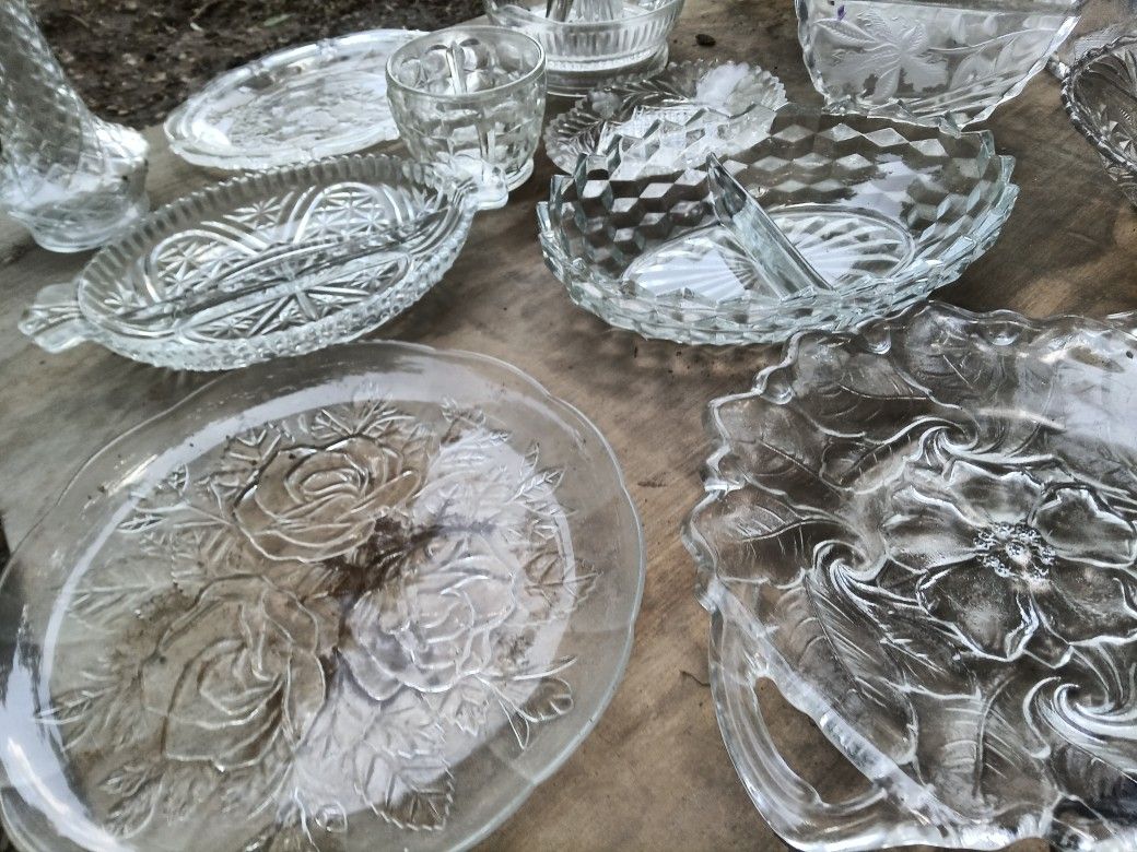 Alot Of Candy Crystal And Glass Bowls And Others