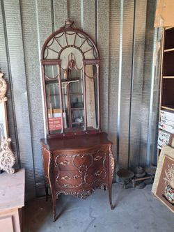 Entry dresser and mirror antique master piece