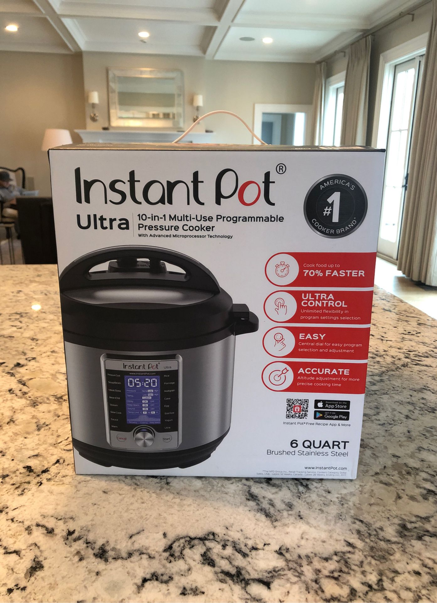 NEW! 6qt Instant Pot Ultra 10-n-1 Multi-Use Programmable Pressure Cooker