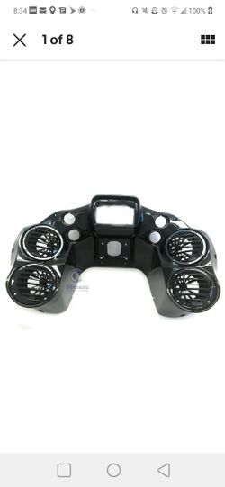 Double DIN Inner Front Fairing 4 Quad 6.5" Speaker pods Harley Road Glide 98-13