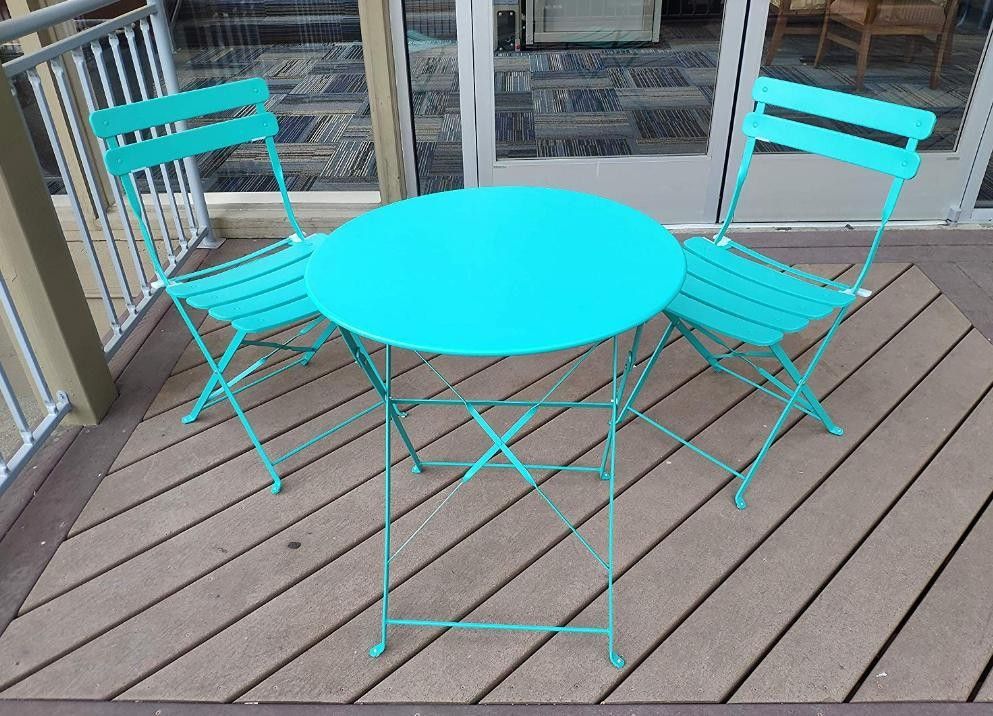 Teal / turquoise patio bistro set