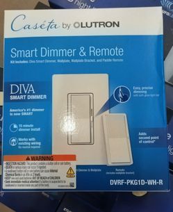 Brand New Lutron Caséta Diva Smart Dimmer & Remote Kit DVRF-PKG1D-WH-R