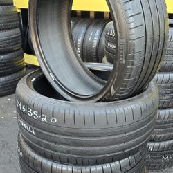 4 USED TIRES 245/35ZR20 PIRELLI PZERO  w/80% Thread All 4 Installed $240 ($60 each)