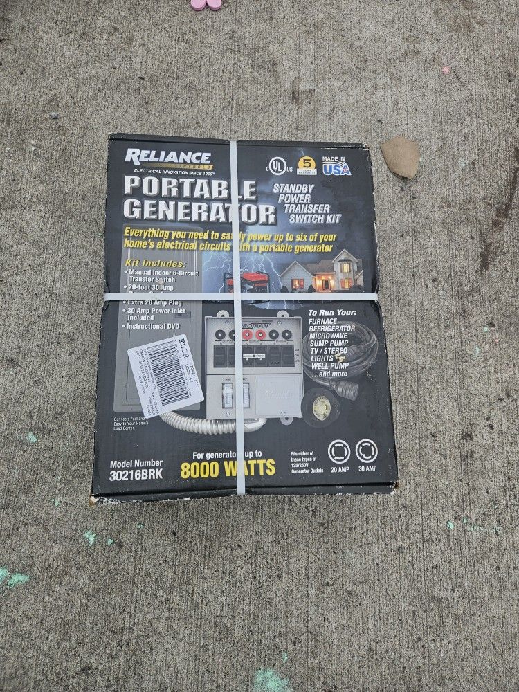 Portable Generator Standby Power Transfer Switch Kit