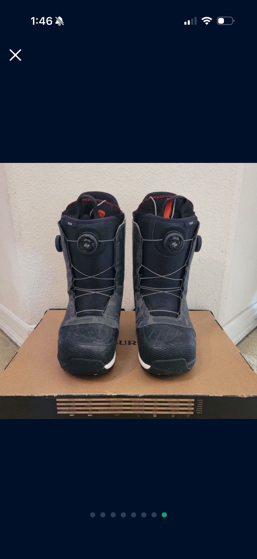 Burton Snowboard Boots Ion Men Size 8 Double boa