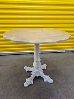 Vintage Cast Iron Table with marble top