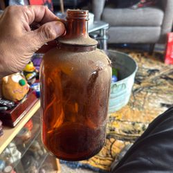 Vintage Brown Glass Jug 