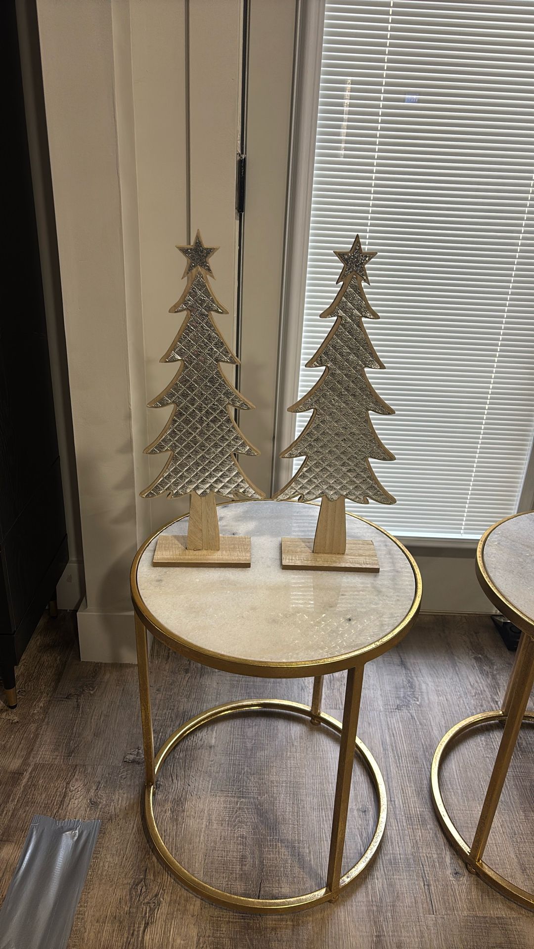 2 Decorative Wooden Christmas Trees