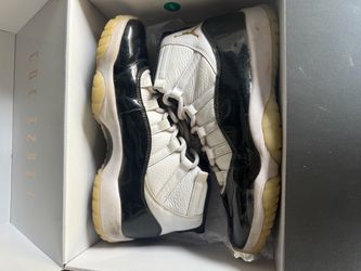 Air Jordan 11 Retro White Black Gold Sneakers
