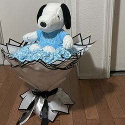 ramo de flores eternas con peluche