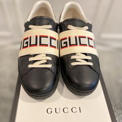 Gucci Ace Stripe Leather Black