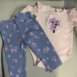 Purple koala bear baby girl set