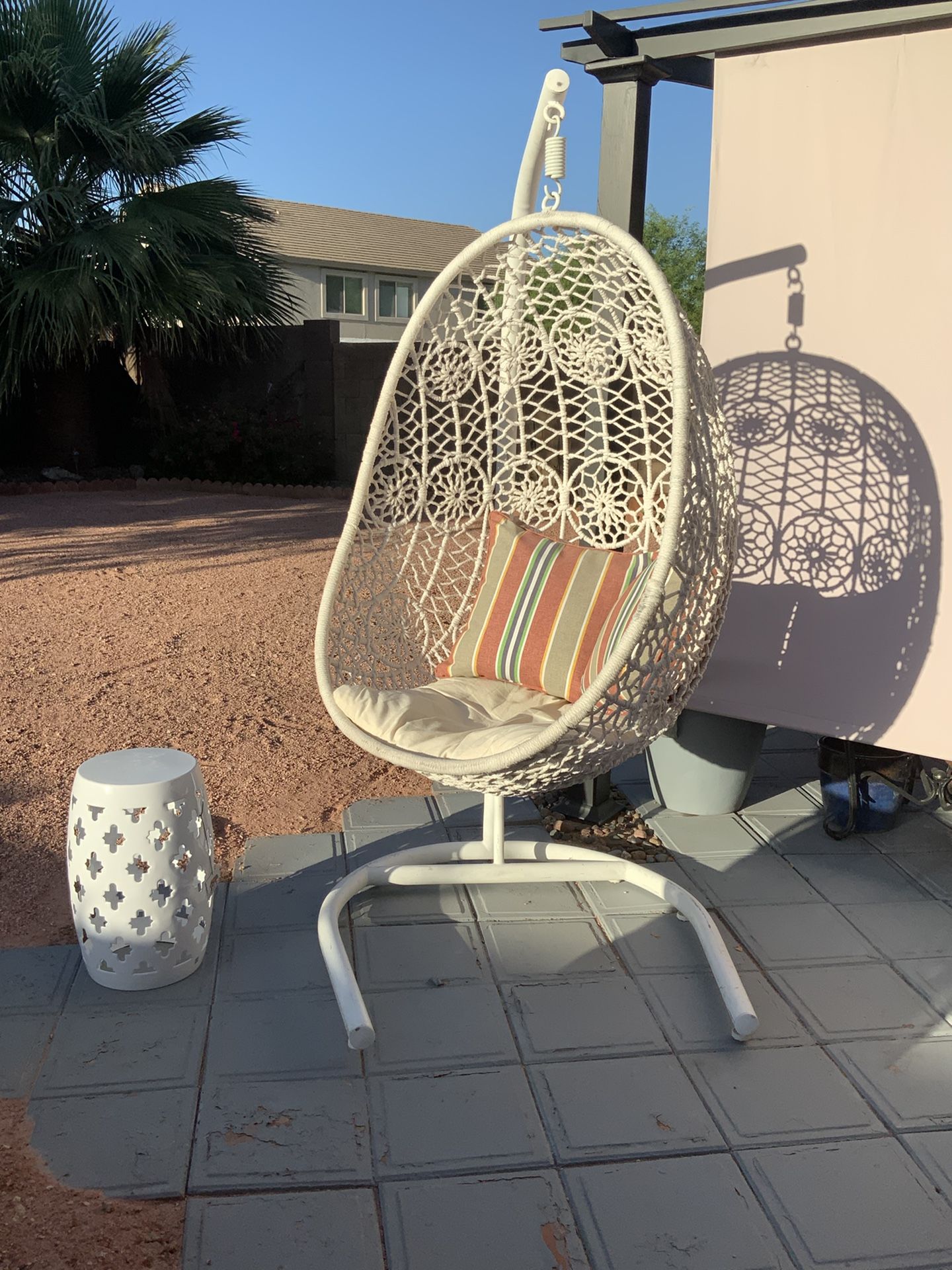 Swing With Black Stand 1 Black Cushion One Beige Cushion