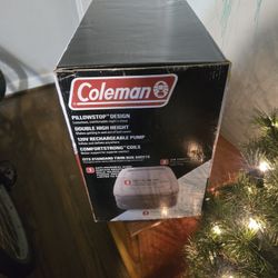 Coleman SupportRest Double-High Twin Airbed with a rechargeable pump. 