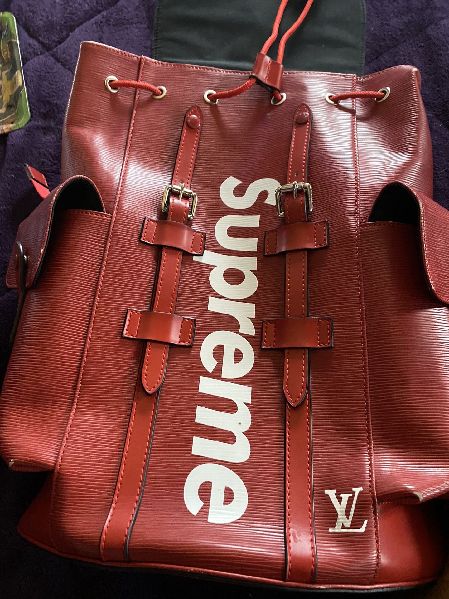 Louis Vuitton Supreme Backpack Red