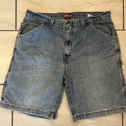 Y2K Faded Glory Carpenter Jeans Shorts Men Size 38 Jorts Streetwear 2000s Blue