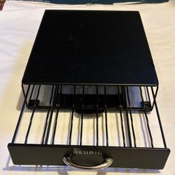 Black Keurig 35 K Cup Holder Coffee Pod Storage Drawer Under Brewer Pull-out Rolling