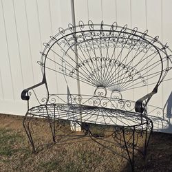 Vintage Wrought Iron Rocking Chair And Loveseat