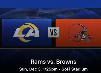 Rams Vs Browns Section 313 Price Is For Both Seats