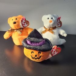 Ty Halloween Beanies "Haunted" "Phanton" "Scream"