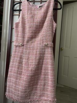 Tweed Pink And Gold Detail SHEIN Dress 