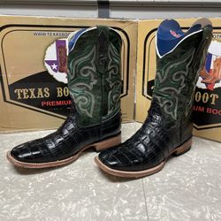 Black alligator Western boots