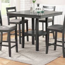 Brand New Grey 5pc Counter Height Dining Table Set