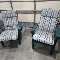Adirondack Chairs W/Cushions & Table