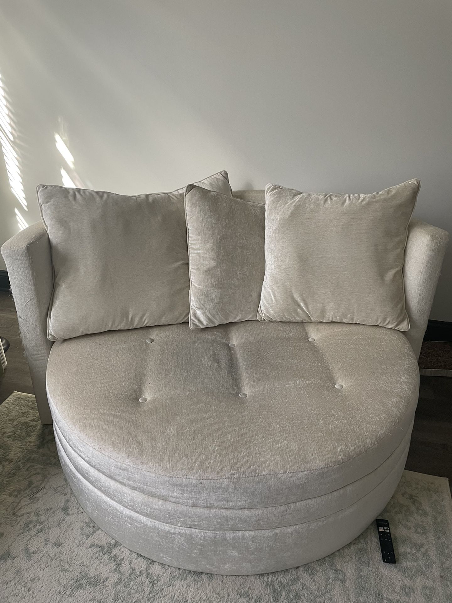 Ivory Oversized Barrel Chair