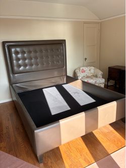 Queen bed frame and headboard