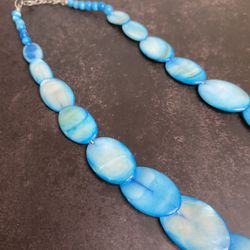 Smooth Flat Faux Turquoise Necklace 