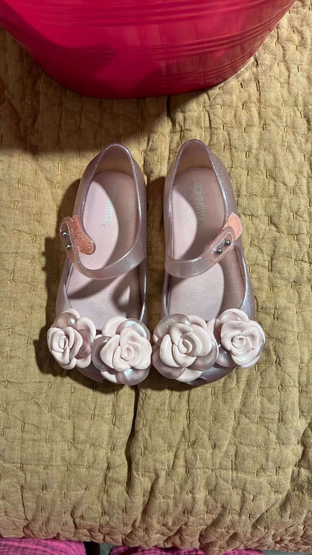 Mini Melissa Pink Rose Sandals Size 10 Kids