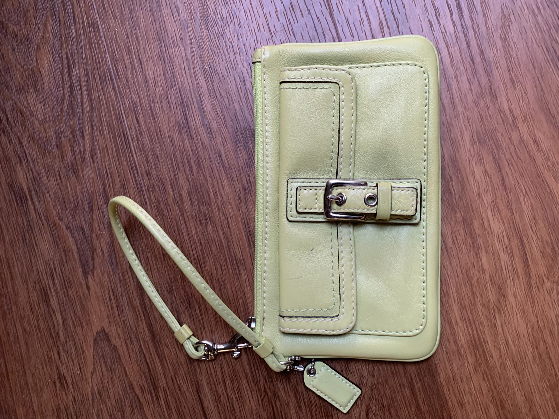 Coach Wristlet In Mint Color