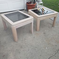 Vintage Side Table With Glass Top - $5 EACH  EXCELLENT CONDITION 
