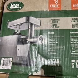 LEM Products BigBite #8 Meat Grinder, 0.50 HP Stainless Steel Electric Meat Grinder Machine