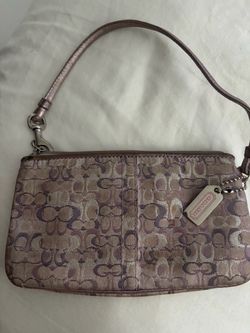 Coach Signature Jacquard Small Wristlet Clutch